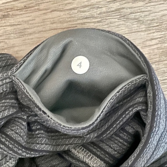 Lululemon Wunder Under Crop II Leggings Stripe Deep Coal Gray Luon 4 Yoga Pants - Picture 8 of 8